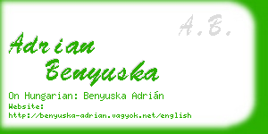 adrian benyuska business card