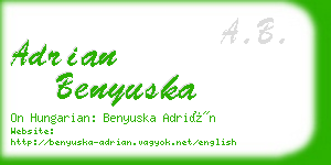 adrian benyuska business card